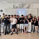 Die Schüler*innen der 10a beim Classchat mit Carsten Koch